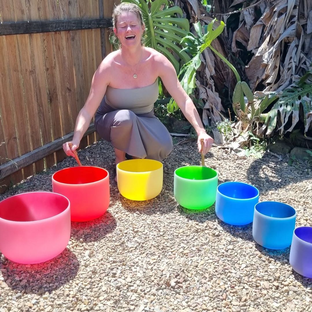 Full Set of 7 Colour Quartz Crystal Singing Bowls