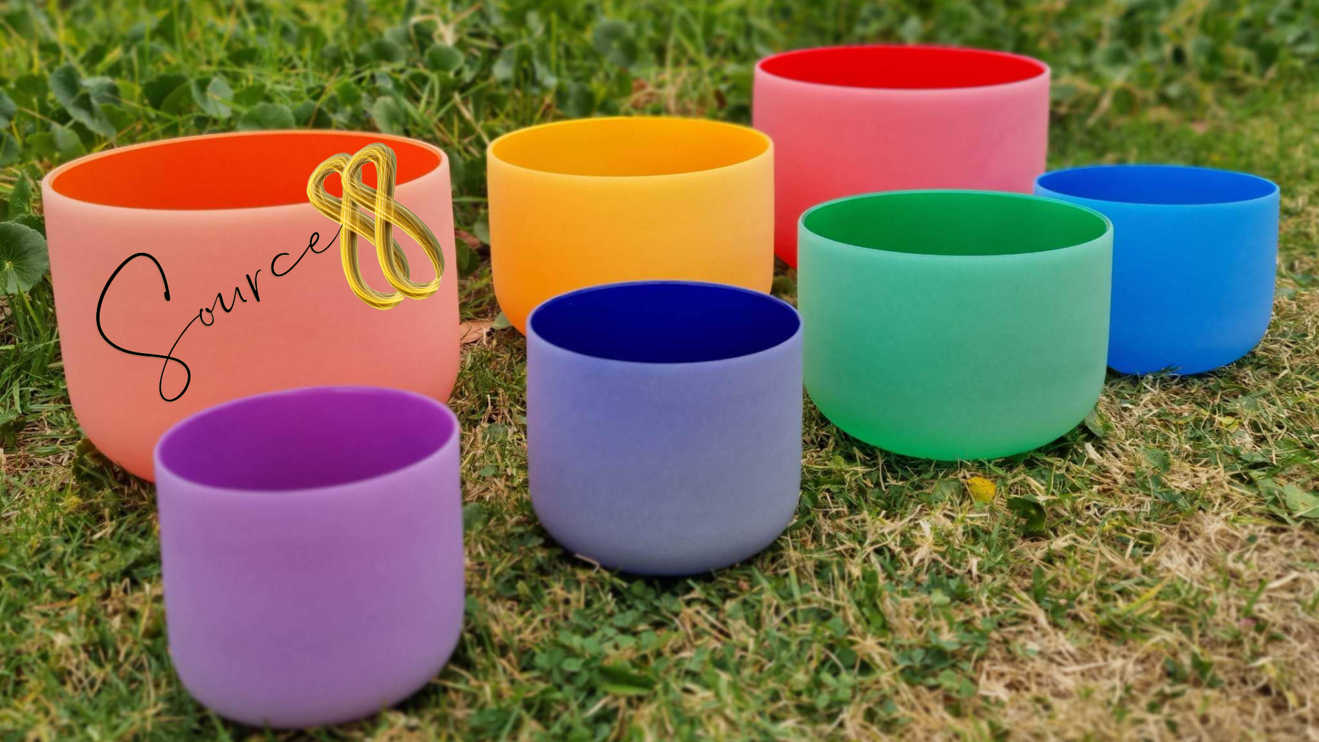 7 Chakra Full Set of Colour Crystal Singing Bowls