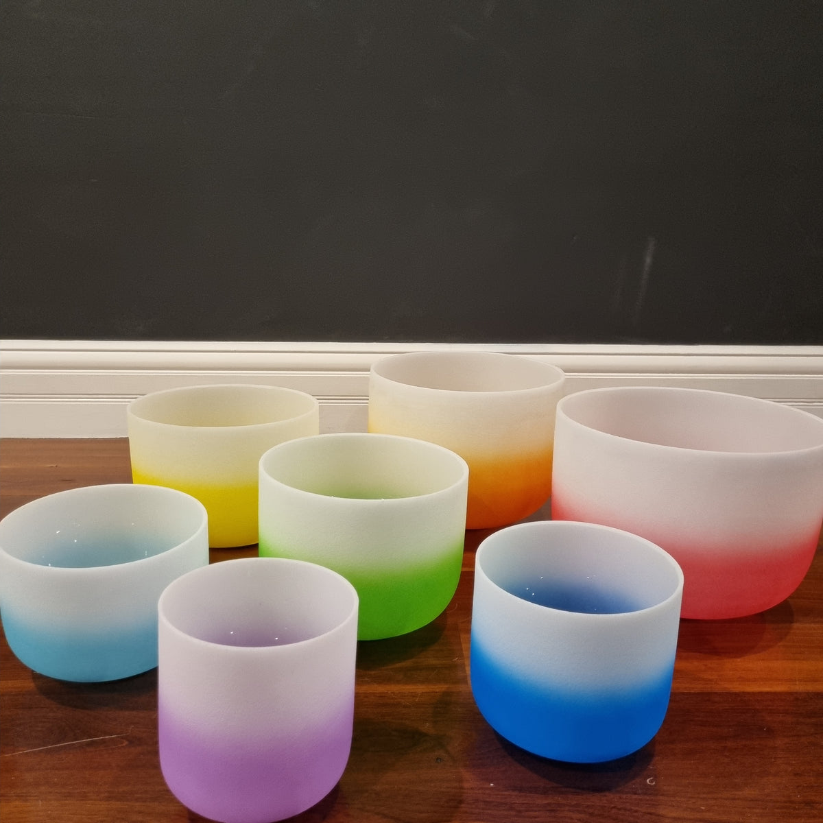 Rainbow Gradient Crystal singing bowls